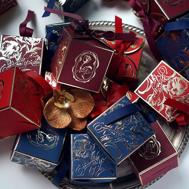 French Sugar Box Light Luxury Golden Candy Champagne Color Wedding Candy Box Wedding Accompanying Paper Gift Box French Sugar Box Light Luxury Golden Candy Champagne Color Wedding Candy Box Wedding Accompanying Paper Gift Box